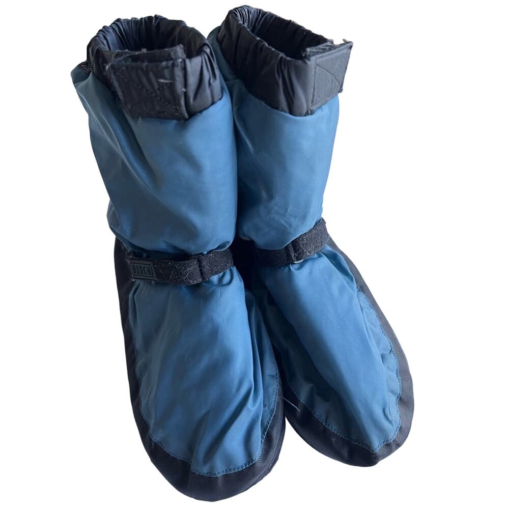 Bloch Warm Up Booties XS Blue Black Puffer Ballet Dance Shoes Adjustable Straps